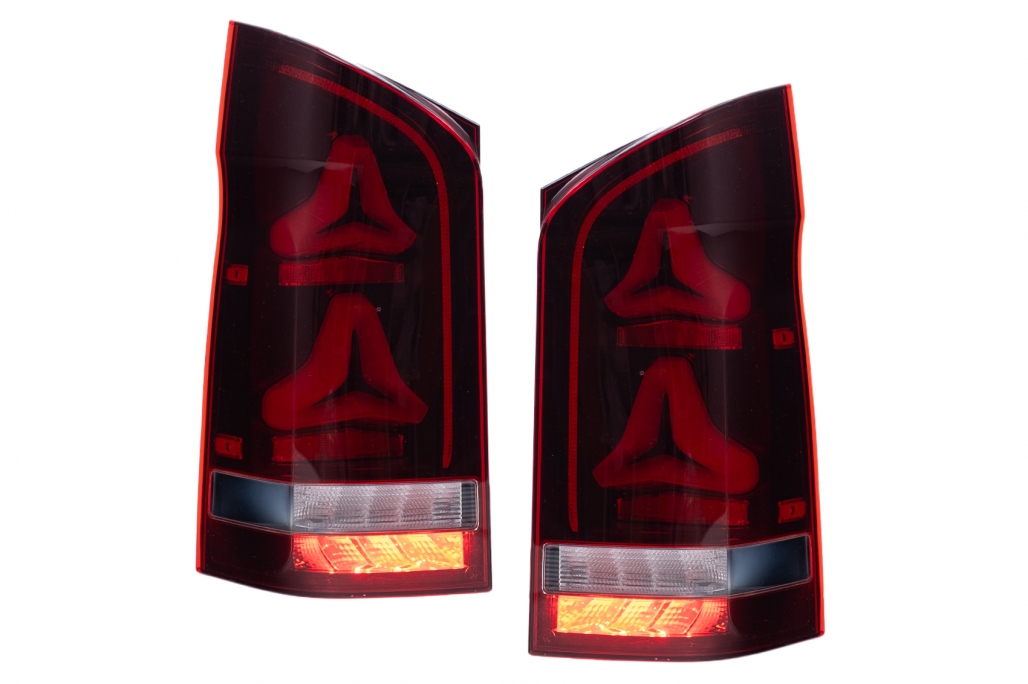 Full LED Taillights Smoke suitable for Mercedes V-Class W447 (2014-2019) Single Rear Door with Dynamic Sequential Turning Lights