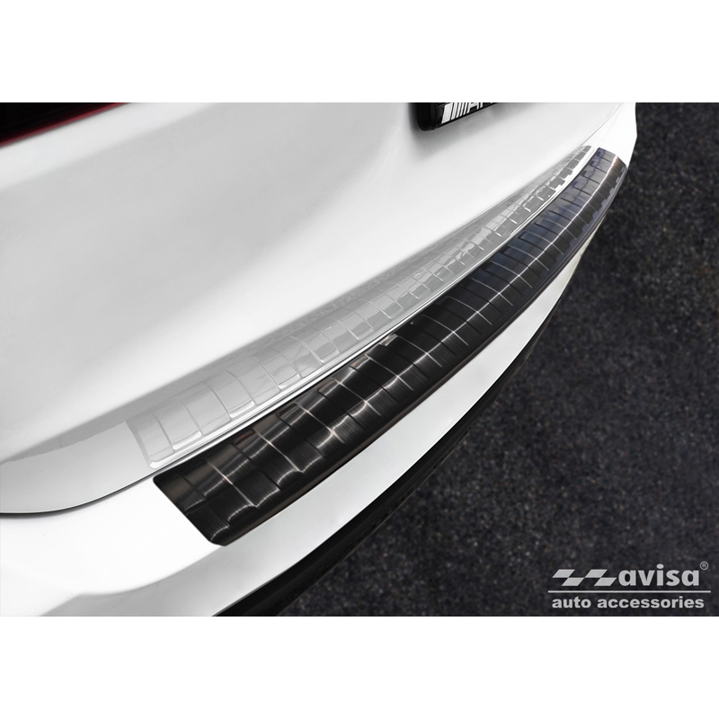 Black Stainless Steel Rear bumper protector  Mercedes GLS (X167) 2019-2023 & FL 2023- 'Ribs'