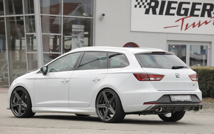 Diffuser Seat Leon F5 FR 5 dr. (ST) Rieger sportuitlaat links + rechts carbon-look
