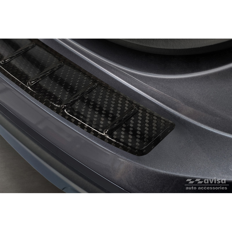 Real 3D Carbon Rear bumper protector  Volkswagen Taigo 2021- 'Ribs'