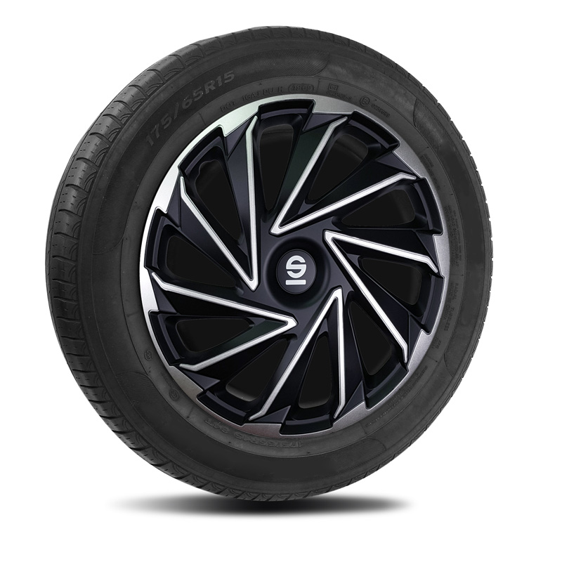 Sparco Wheel Covers Varese - 15-inch - Silver/Black - Set of 4 pieces