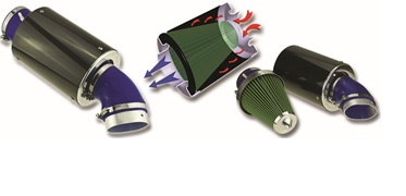 Green Universele Carbon glanzend air intake filter