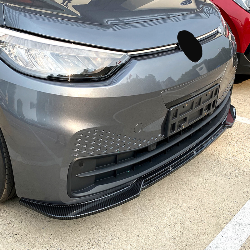 Front spoiler lip  Volkswagen ID.3 2020- (Glossy Black ABS)