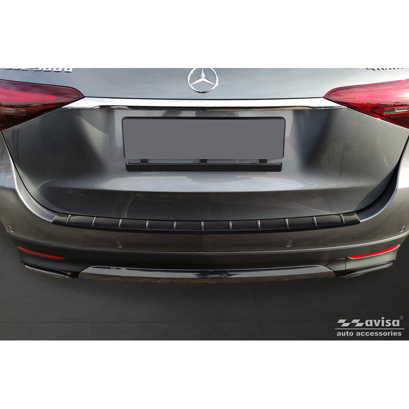 Black Stainless Steel Rear bumper protector  Mercedes GLE II (W167) Facelift excl. AMG 2023- 'Ribs'