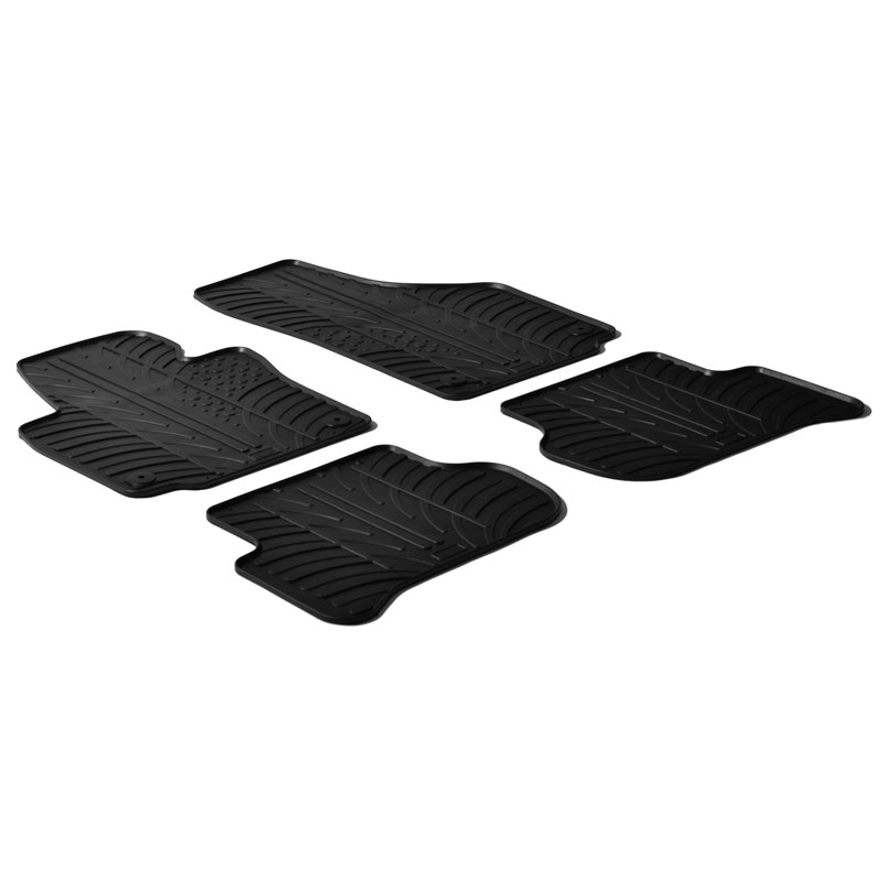 Rubbermatten  Skoda Yeti 2009-2013 (T profiel 4-delig + montageclips)