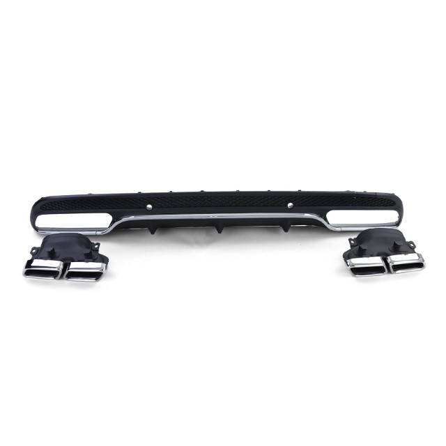 Achterbumper Diffusor Mercedes W205 C-Klasse C63S Design Chroom AMG Sport Line