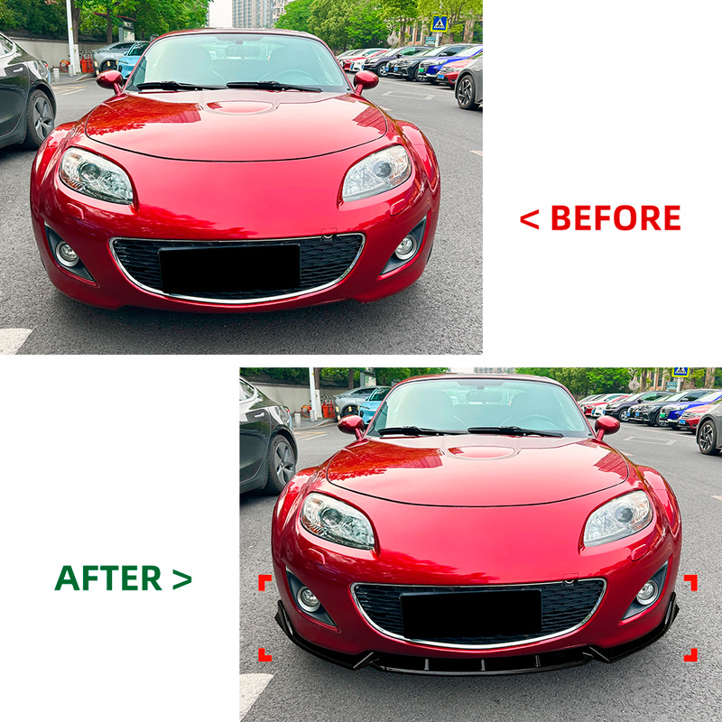Front spoiler lip  Mazda MX-5 (NC) Facelift 2009-2015 (Glossy Black ABS)