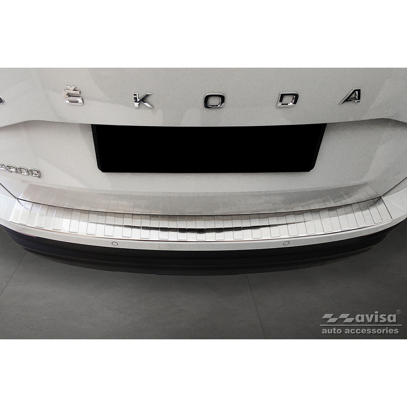 Stainless Steel Rear bumper protector  Skoda Karoq Facelift 2022- + Sportline Facelift 2022- 'Ribs'