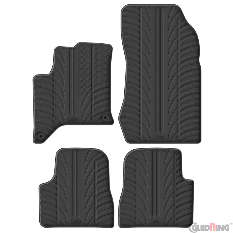 Gledring Rubber car mats set  Lancia Ypsilon (L21) MHEV 2024- (T profile 4-pieces + mounting clips)