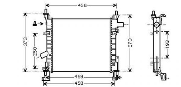 Radiator FORD KA 02-08 381x363x26 1.3/1.6I 51/70kw +A/C