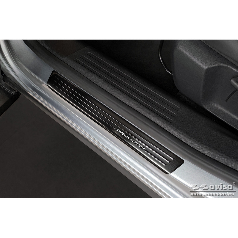 Black Stainless Steel Door sill protectors  Citroën C4 III 2020- & C4 X 2022- 'Special Edition' - 4-pieces