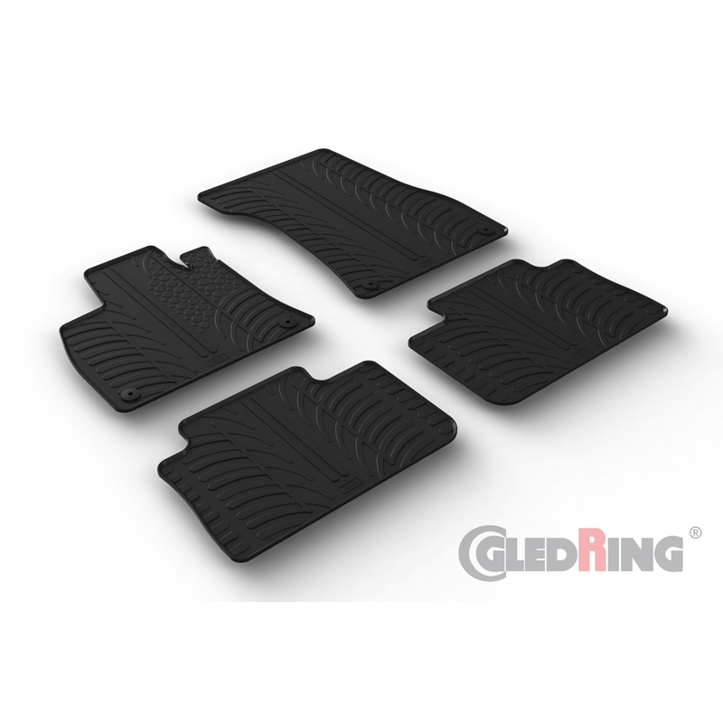 Rubber car mats set  Audi E-Tron 2018- (T profile 4-pieces + mounting clips)