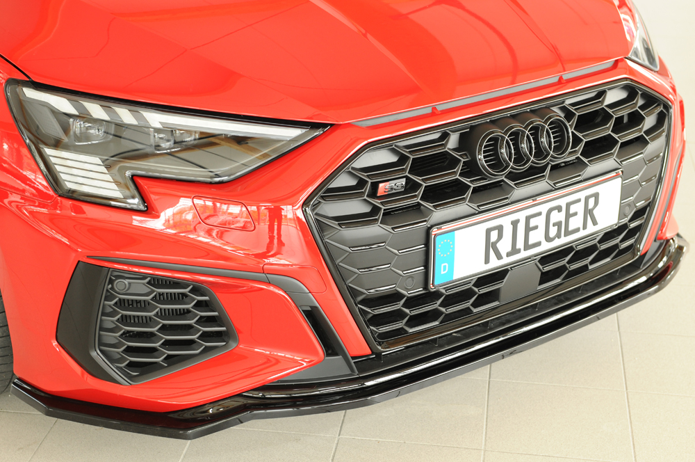 Voorspoiler Audi S3 / A3 S-Line 8Y Glanzend zwart