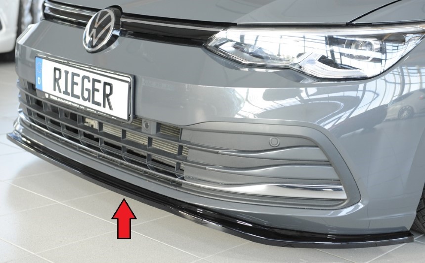 Voorspoiler Volkswagen Golf 8 Rieger Glans Zwart