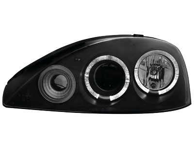 Koplampen Opel Corsa C Angel Eyes zwart