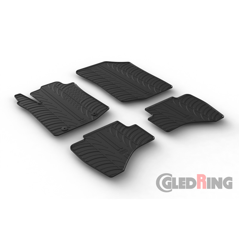 Rubbermatten  Toyota Aygo 2014-2022 (T profiel 4-delig + montageclips)