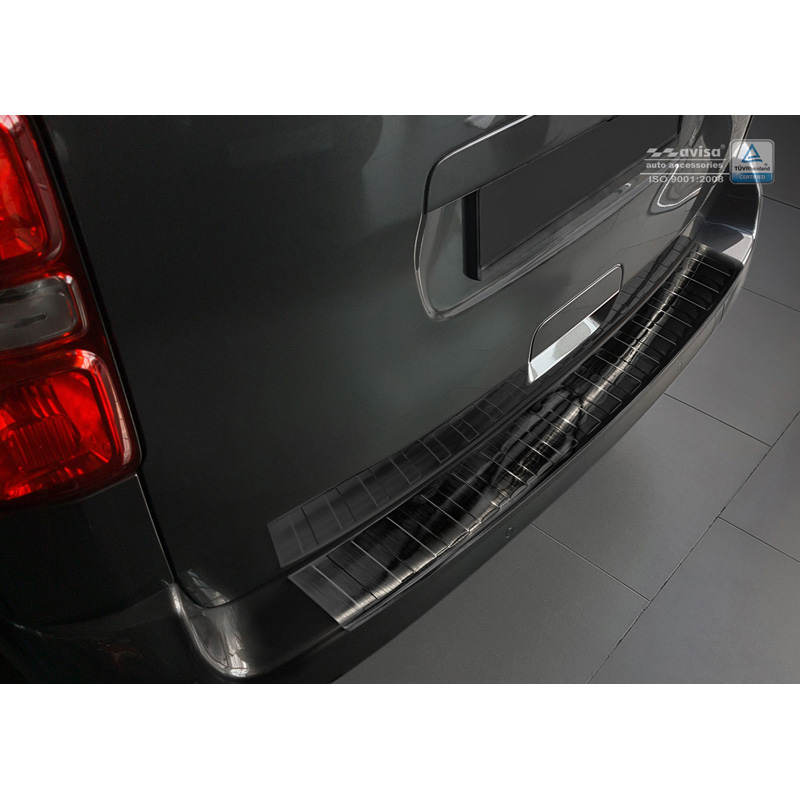 Black Stainless Steel Rear bumper protector  Peugeot Traveller/Citroën Spacetourer/Toyota Pro-Ace 2016- 'Ribs'