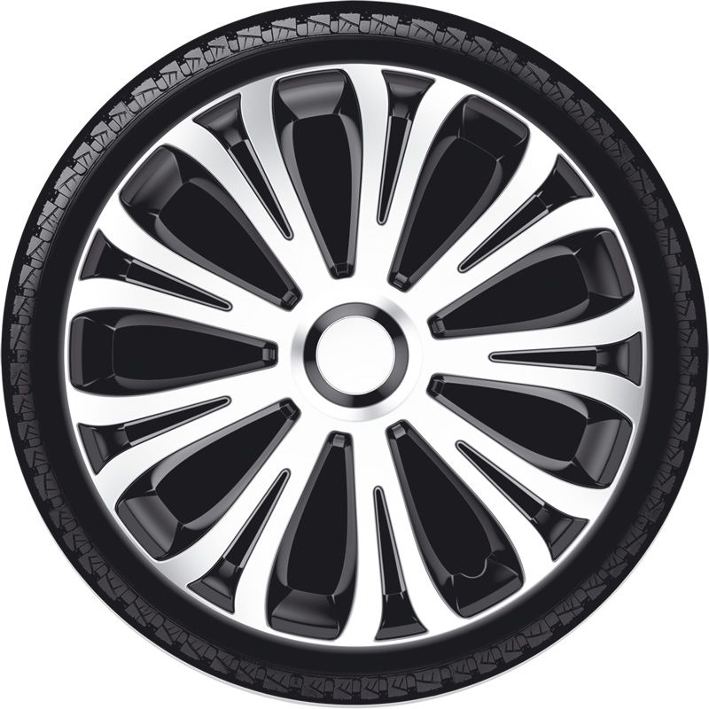 4-Delige Wieldoppenset Avera 15-inch zilver/zwart