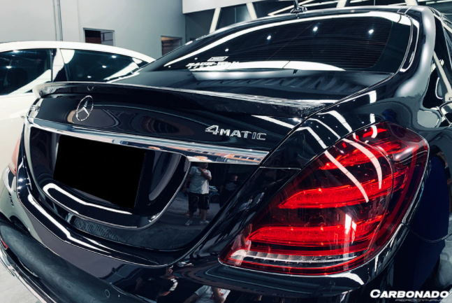 Mercedes Benz S Class W222 Sedan RT Style Carbon Fiber Spoiler 2014-2020