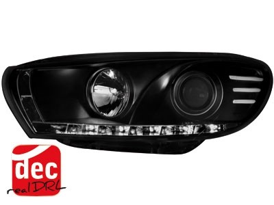 Koplampen VW Scirocco lll 08-14 Devil Eyes real DRL LED Zwart