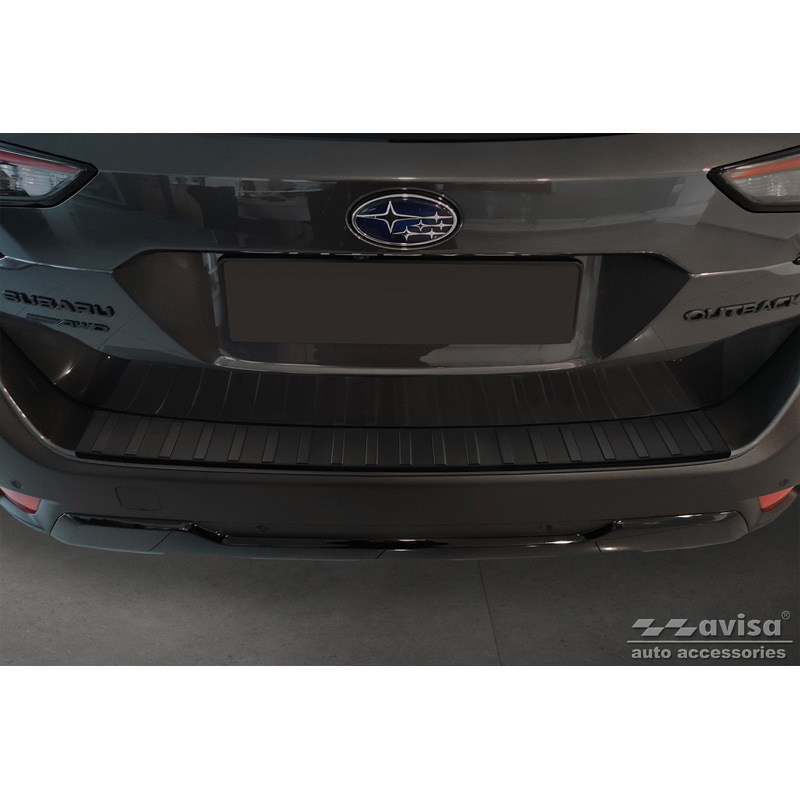 Matt Black Stainless Steel Rear bumper protector  Subaru Outback (BT) 2020- 'Ribs'