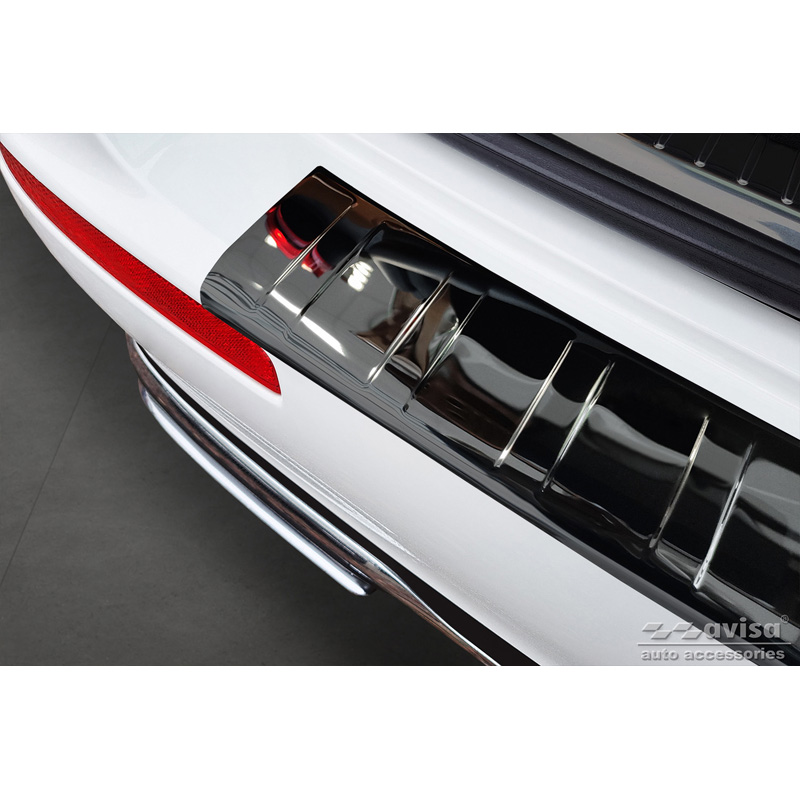 Black Mirror Stainless Steel Rear bumper protector  Mercedes E-Class Estate S213 2016- (incl. E53 AMG) 'Ribs'