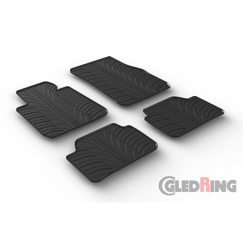 Rubber car mats set  BMW 1-Series F20/F21 2011-2019 (T profile 4-pieces + mounting clips)