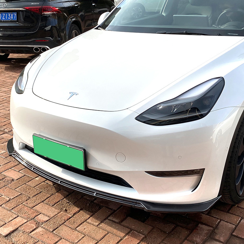 Front spoiler lip  Tesla Model Y 2019- (Glossy Black ABS)