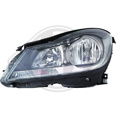 Koplamp links W204 11->> ANTRACIET;H7/H7