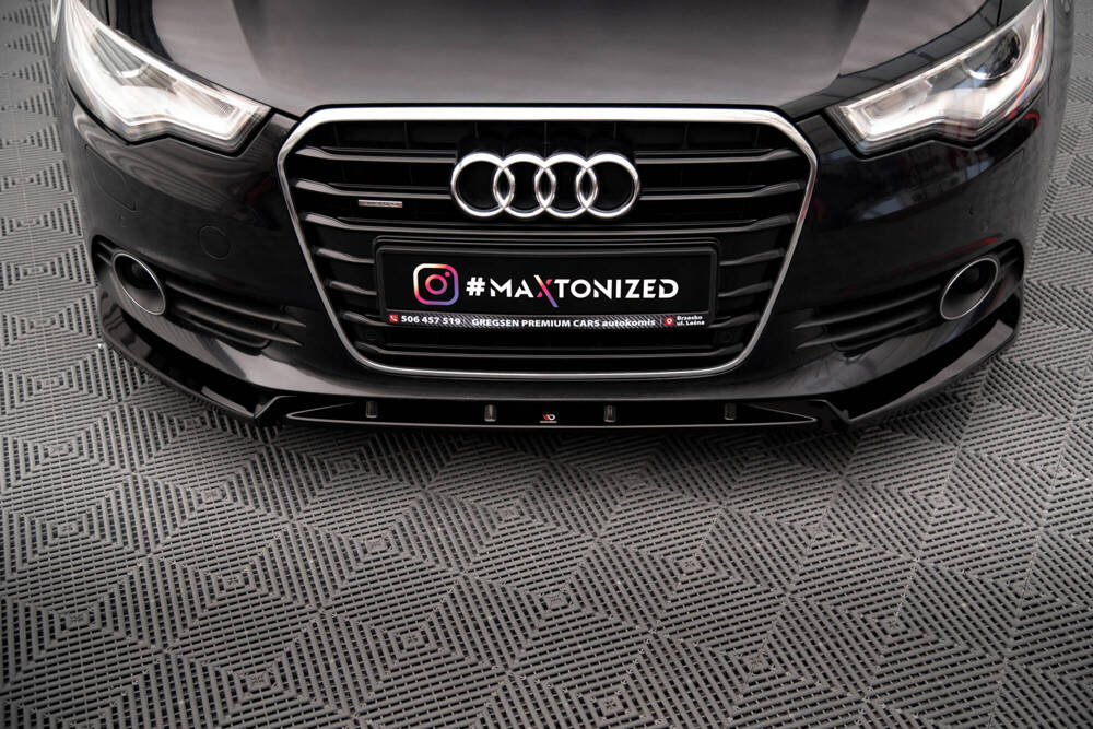 Voorspoiler V.2 Audi A6 Avant C7 Maxton Glans Zwart