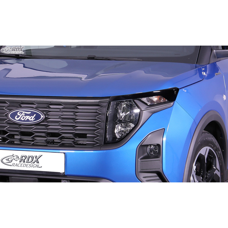 RDX Scheinwerferblenden passend für Ford Transit Courier & Tourneo Courier 2023- (ohne LED-Blinker & DRL) (ABS Glänzend Schwarz)