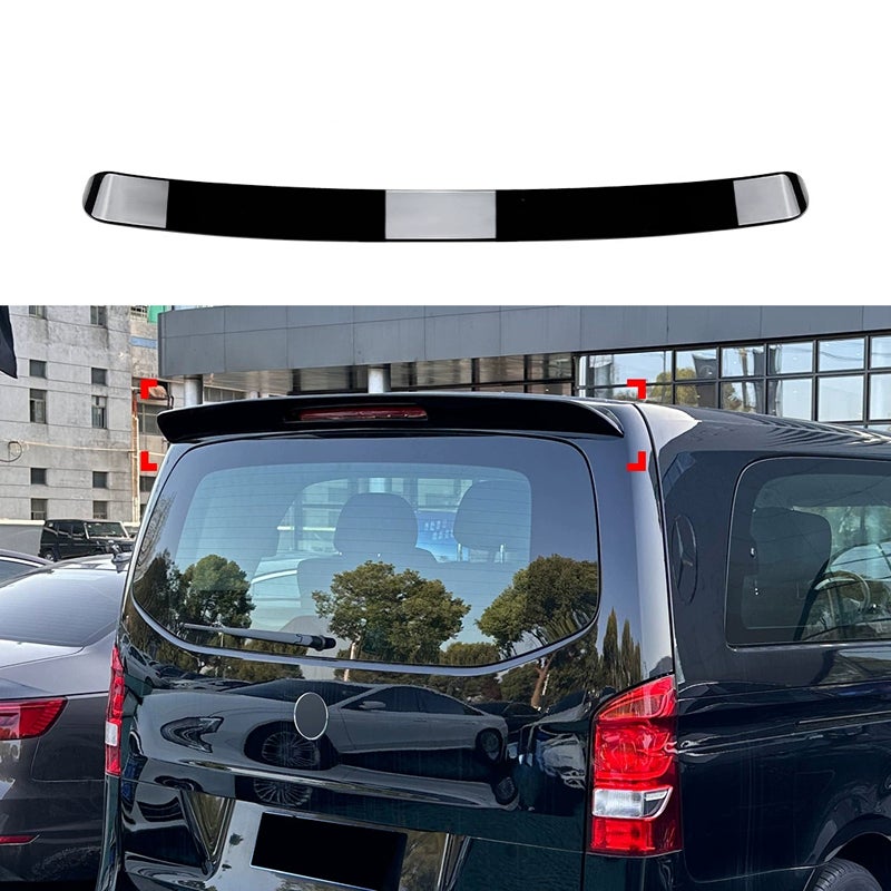 Roof spoiler (Spoiler Cap)  Mercedes V-Class W447 2014- & EQV 2020- (with hatch) (ABS Glossy Black)
