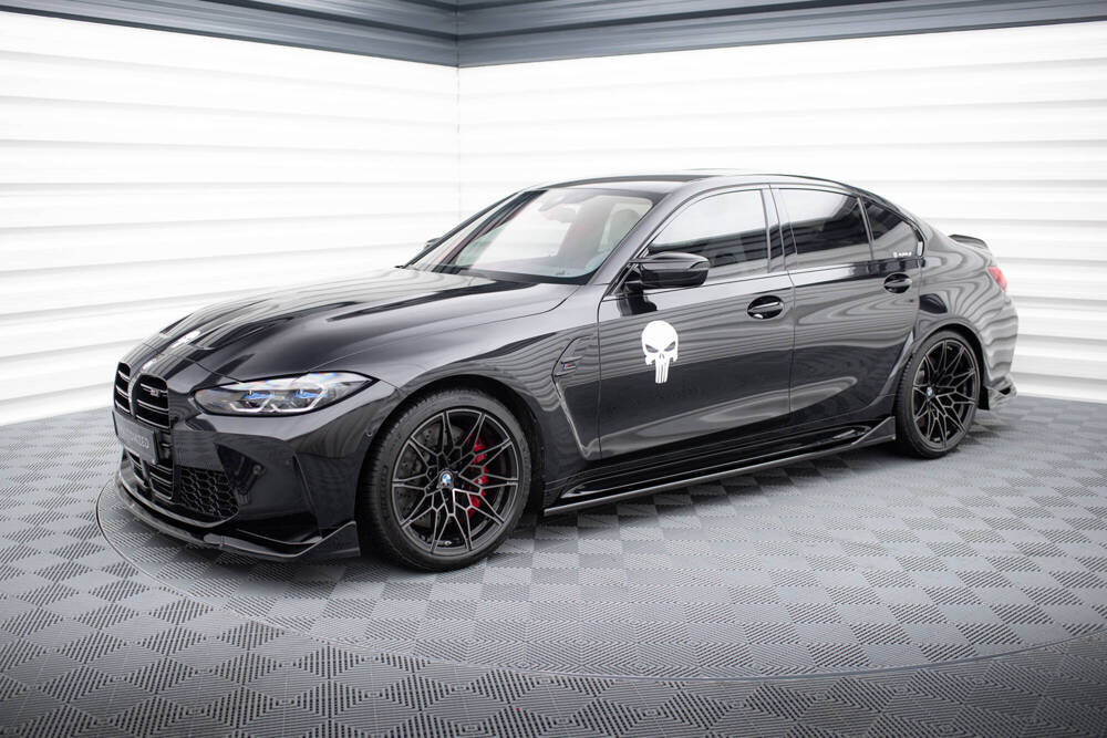 Zijskirts BMW M3 G80 / G81 Maxton CSL Look Glans Zwart