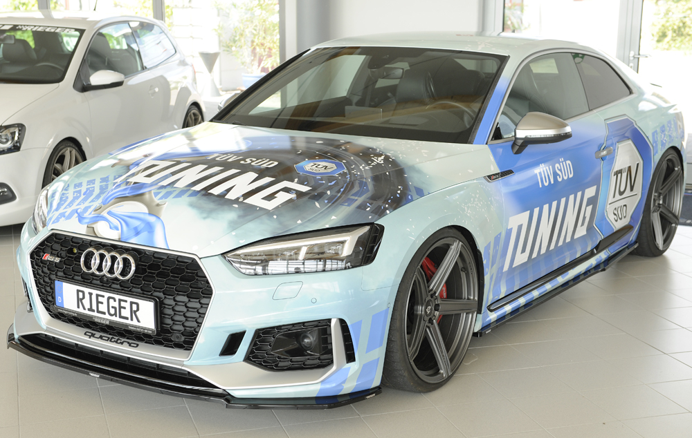 Voorspoiler Audi RS5 B9/F5 Zwart Glans Rieger