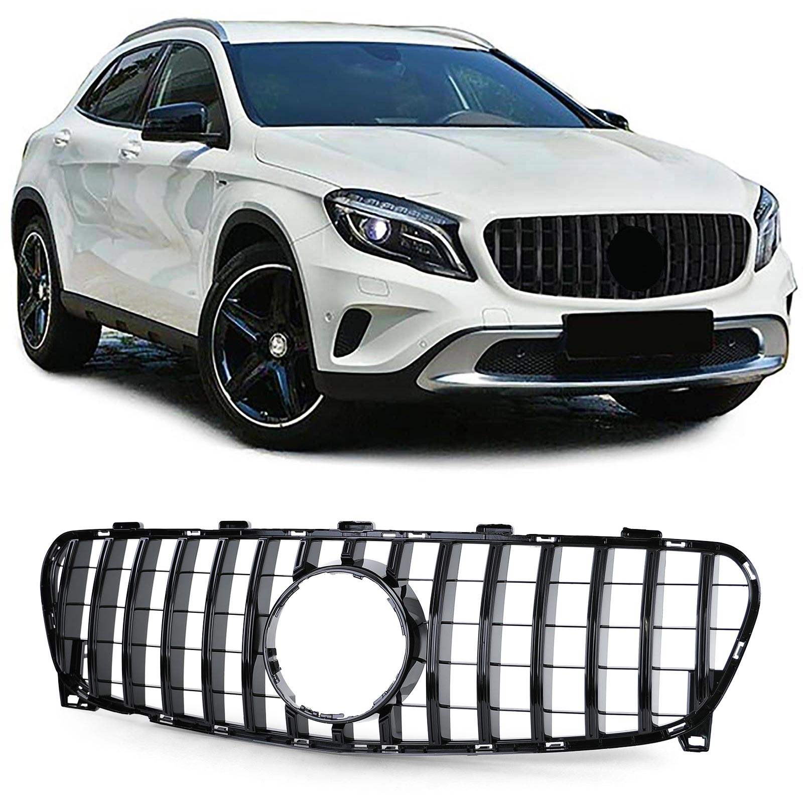 Grill Mercedes GLA X156 2017-.. GT Glans Zwart