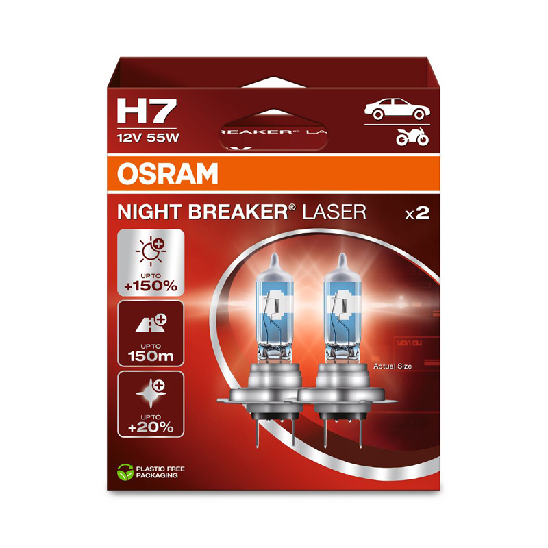 Osram Night Breaker Laser Halogen bulbs - H7 - 12V/55W - set of 2 pieces