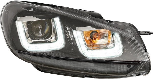 Headlights VW Golf VI Tube design Black