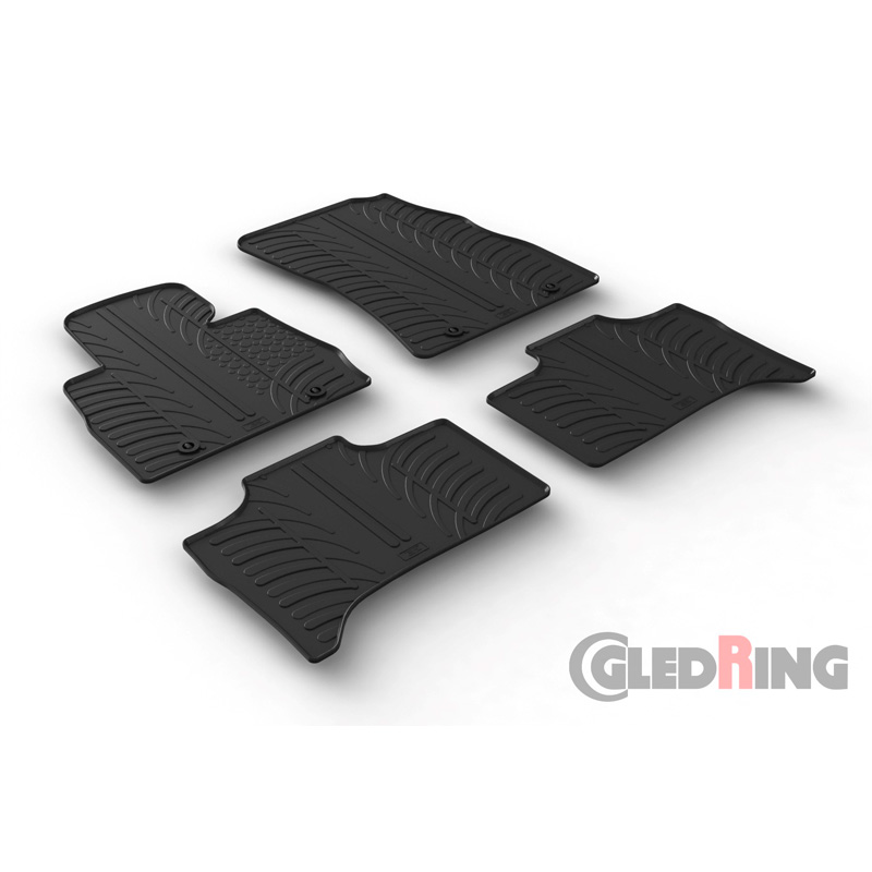 Rubber car mats set  BMW X5 E53 1999-2006 (T profile 4-pieces + mounting clips)