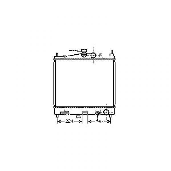 Radiator MICRAC+C 03->> 380x445x16 1.2-16V1.4-16VAUTO.+/-AC