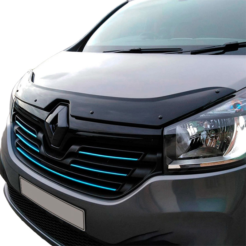 Motorkapbeschermer (steenslagcover)  Renault Trafic X82 2014-2020 - Glanzend zwart