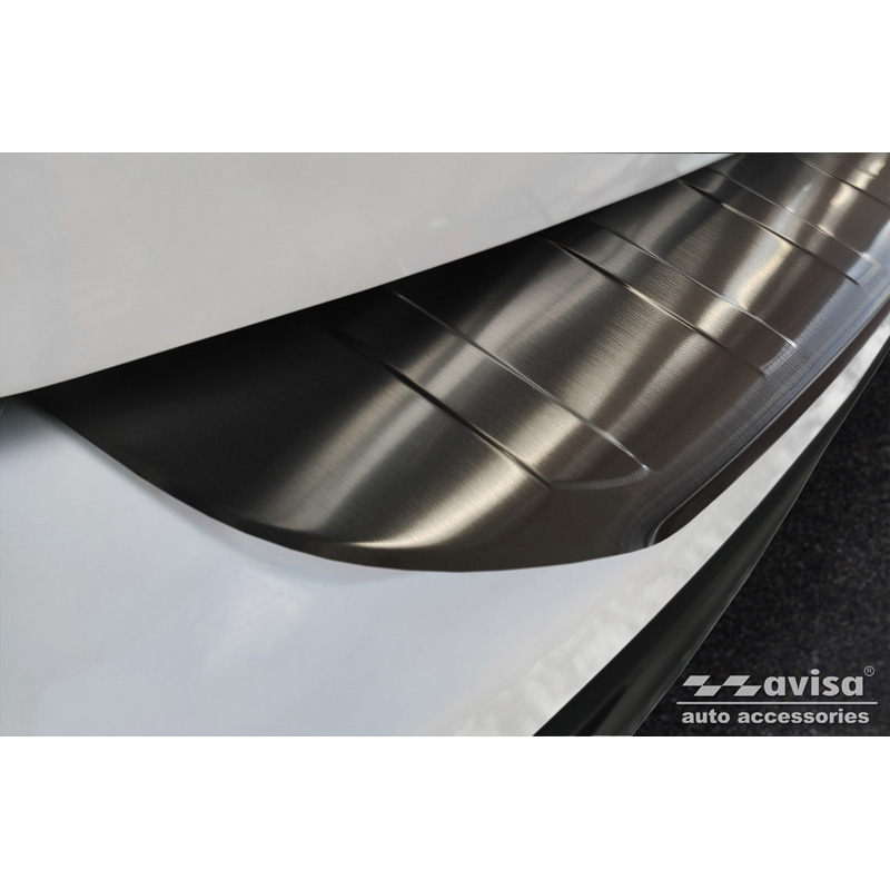 Black Stainless Steel Rear bumper protector  Mercedes GLB (X247) incl. AMG 2019- 'Ribs'