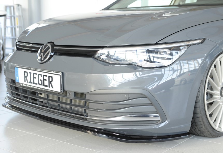Voorspoiler Volkswagen Golf 8 Rieger Glans Zwart