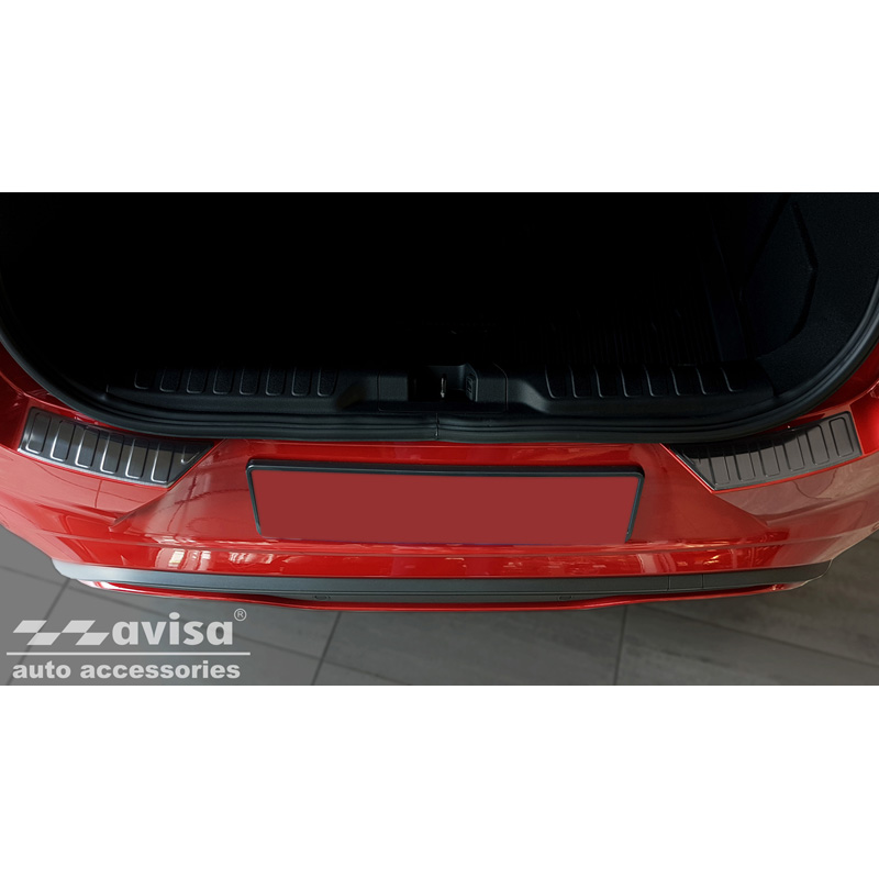Zwart RVS Achterbumperprotector  Ford Puma 2019- 'Ribs' (2-delig)