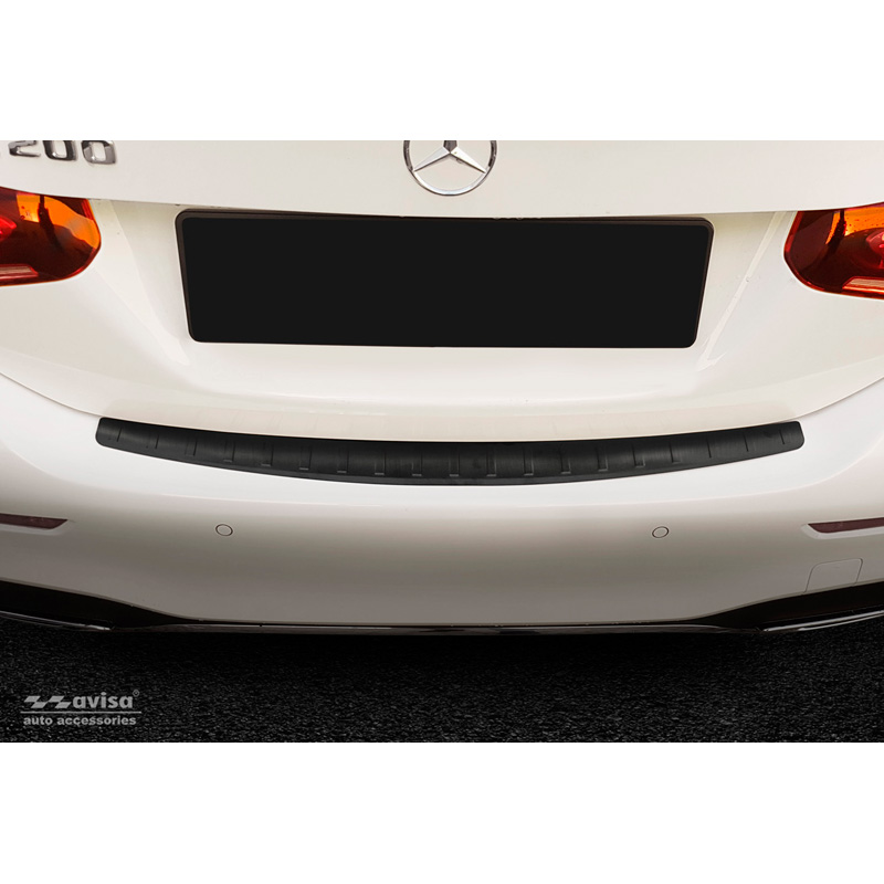 Black Stainless Steel Rear bumper protector  Mercedes A-Class Sedan W177 9/2018- 'Ribs'