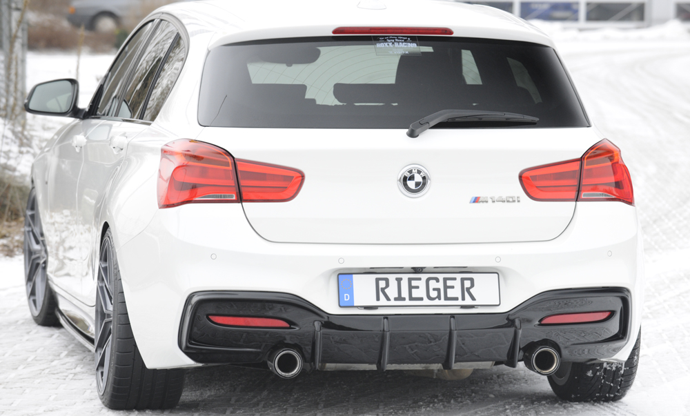 Diffuser BMW 1 Serie M Pakket / M135i / M140i Rieger Glans Zwart