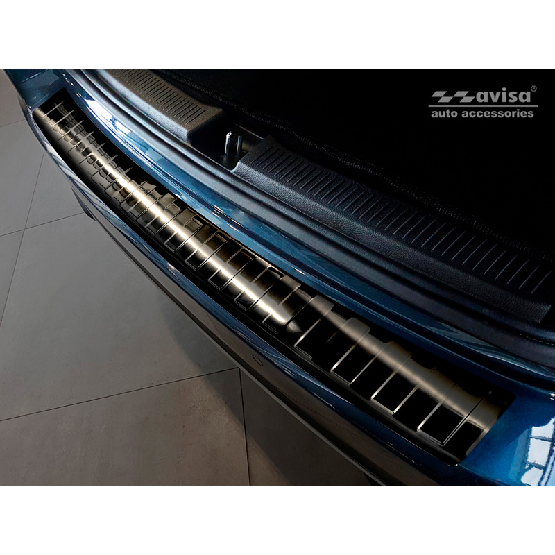 Black Stainless Steel Rear bumper protector  Mercedes B-Class W247 2018- 'Ribs'