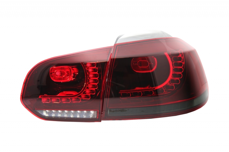 Achterlichten led VW Golf VI 10/08- R-look Dynamic LED Donker Rood/Smoke