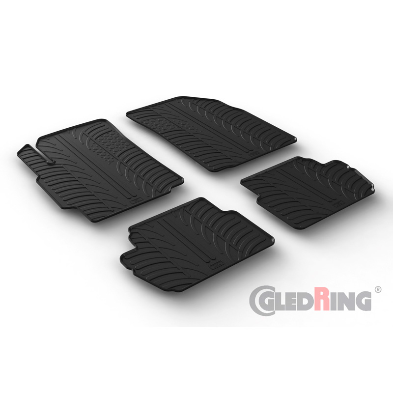 Rubber car mats set  Chevrolet Spark 2010- (T profile 4-pieces)