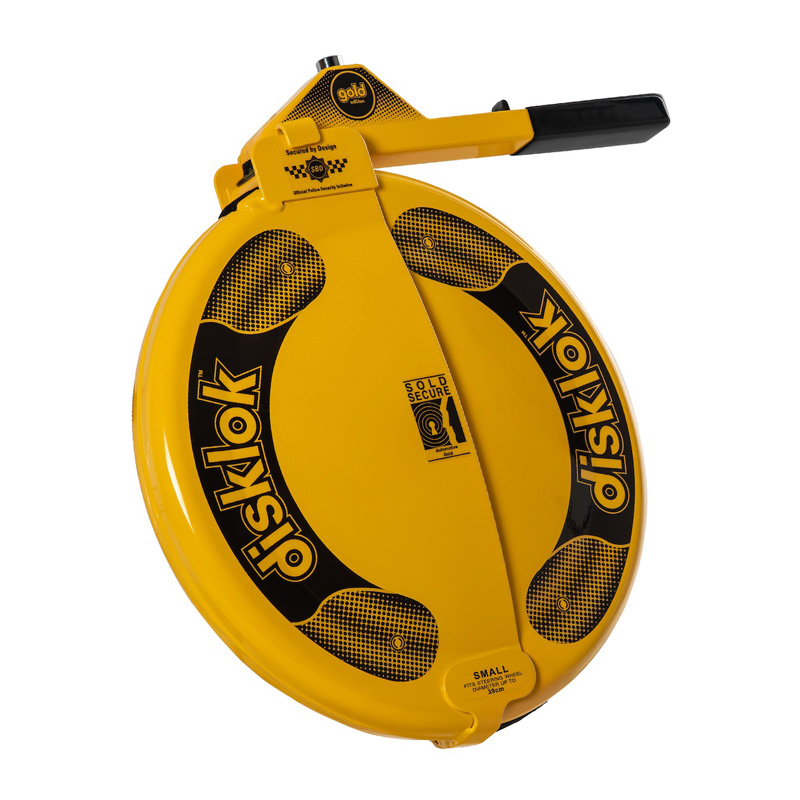 Disklok Steering Wheel Lock 'Gold Edition' - Size Small - 35-39cm - Yellow - SCM MP-03 approved