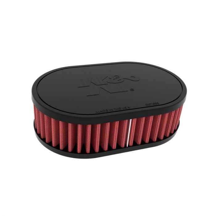 K&N Universal Oval Air Filter with 52mm offset flange (13mm), 178mm x 114mm base, 51mm height (RU-071V)